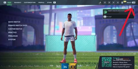 Rematch - Party Invite & Social Tab