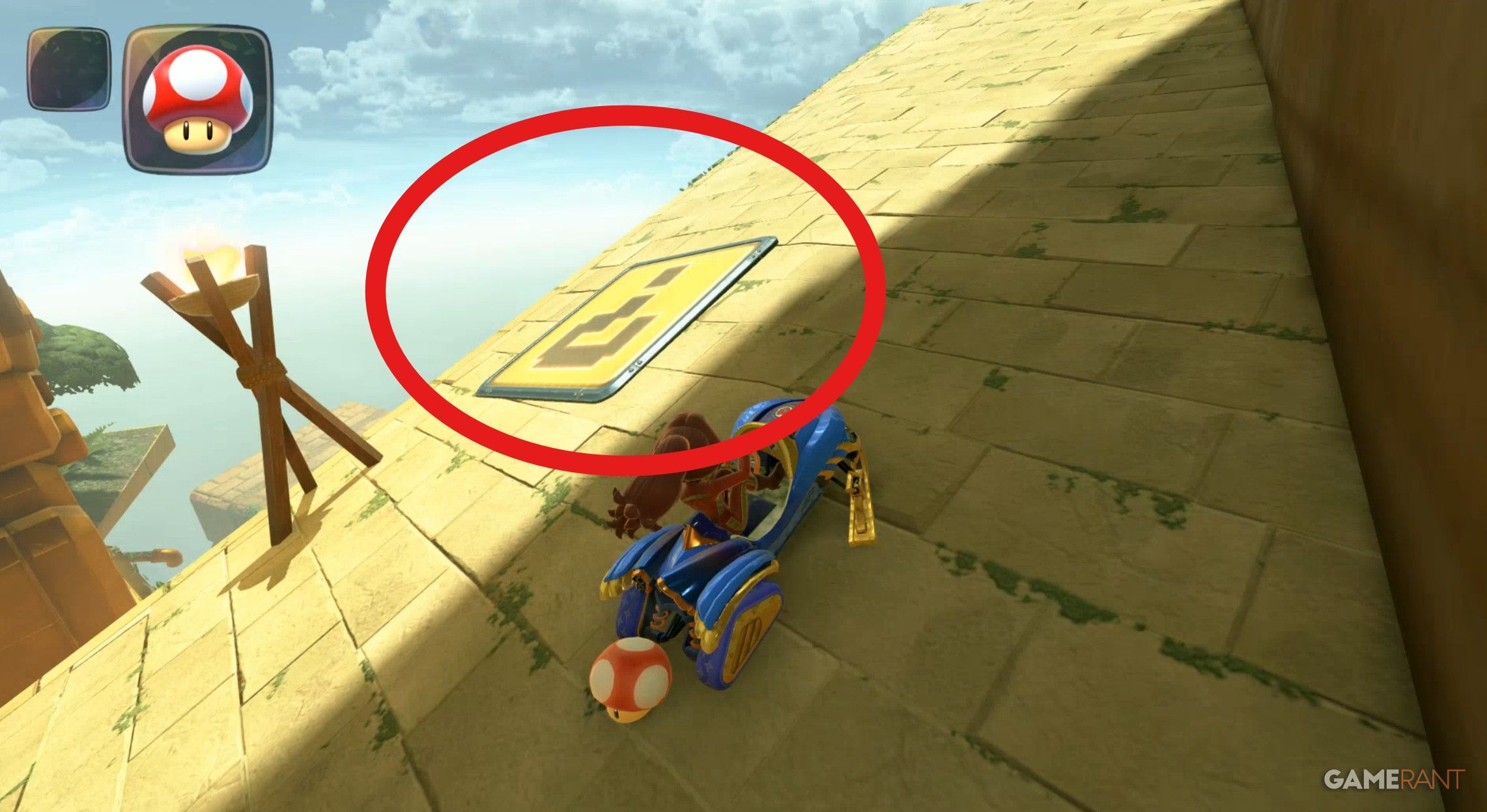 Great Block Ruins Yellow Question Mark Panels in Mario Kart World