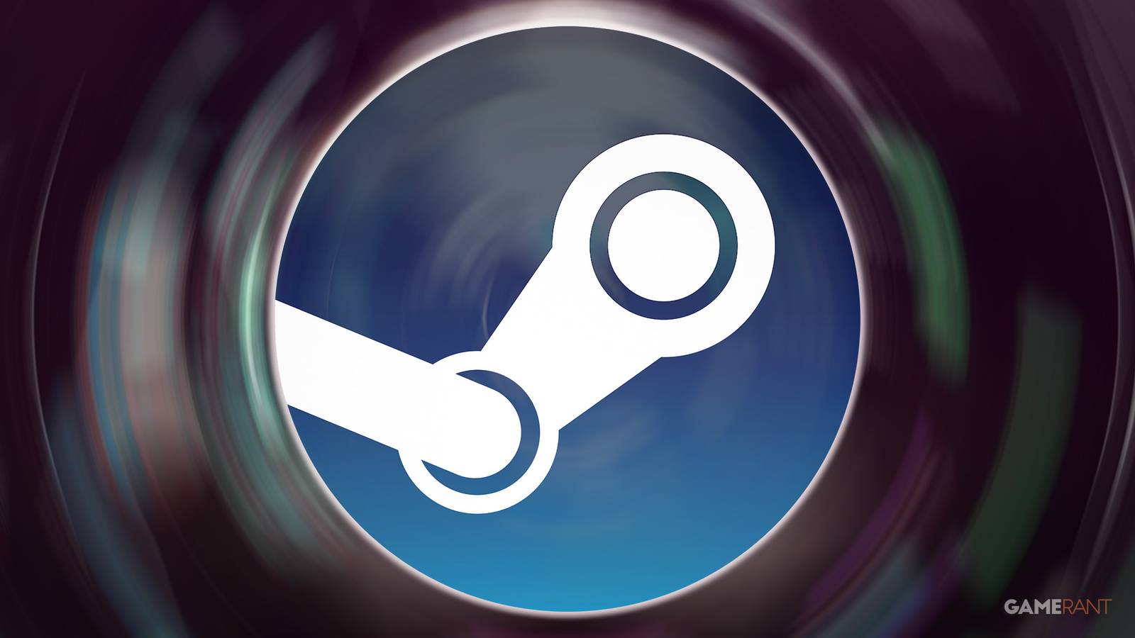 Steam logo over Next Jump Shmup Tactics gameplay screenshot with circular blur 2x1 composite