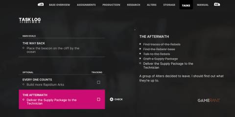 The Alters The Aftermath Task Log