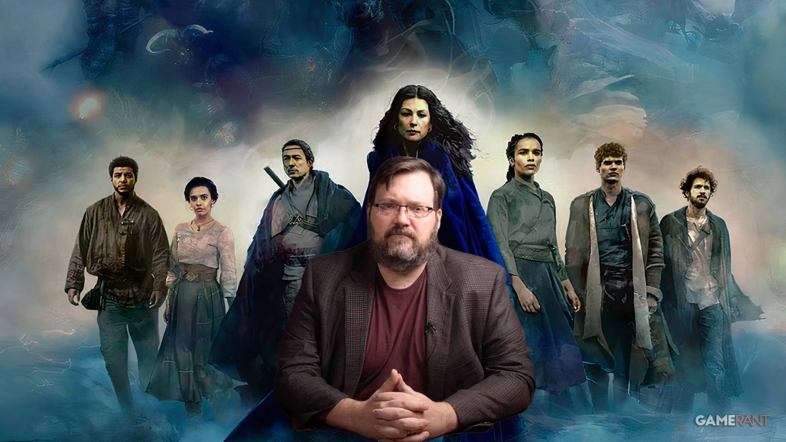 Brandon Sanderson and Wheel of Time cast - image by Rachael Fiddis