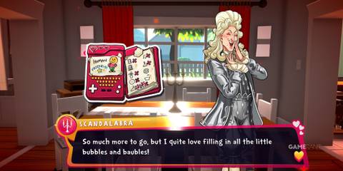 Scandalabra showing his Date-A-Dex on them in Date Everything