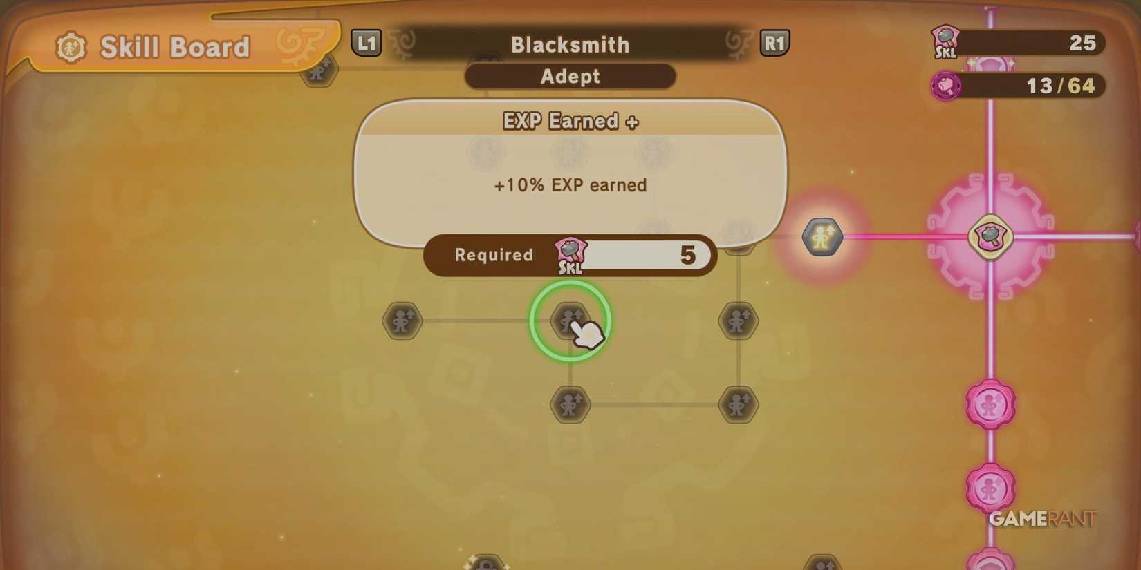 EXP Earned Plus Skill in Fantasy Life I: The Girl Who Steals Time