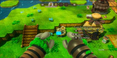 Customizing the island in Fantasy Life I: The Girl Who Steals Time