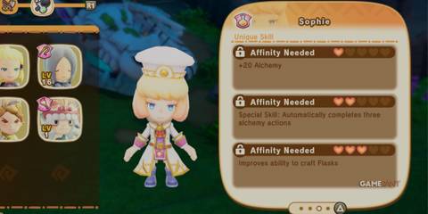 Sophie's first page of Unique Skills in Fantasy Life I: The Girl Who Steals Time