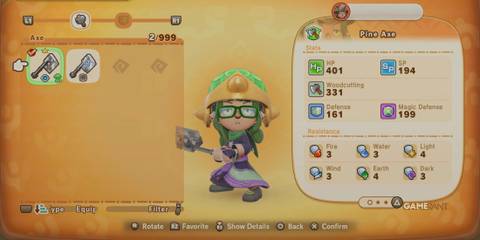 Pine Axe in Fantasy Life I: The Girl Who Steals Time