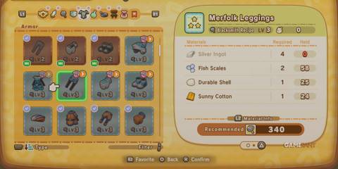 Merfolk Leggings recipe in Fantasy Life I: The Girl Who Steals Time