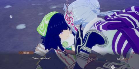 The player saving Pilika in Rune Factory: Guardians of Azuma
