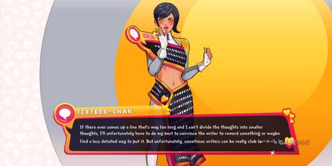 Textbox-Chan talking a lot in Date Everything