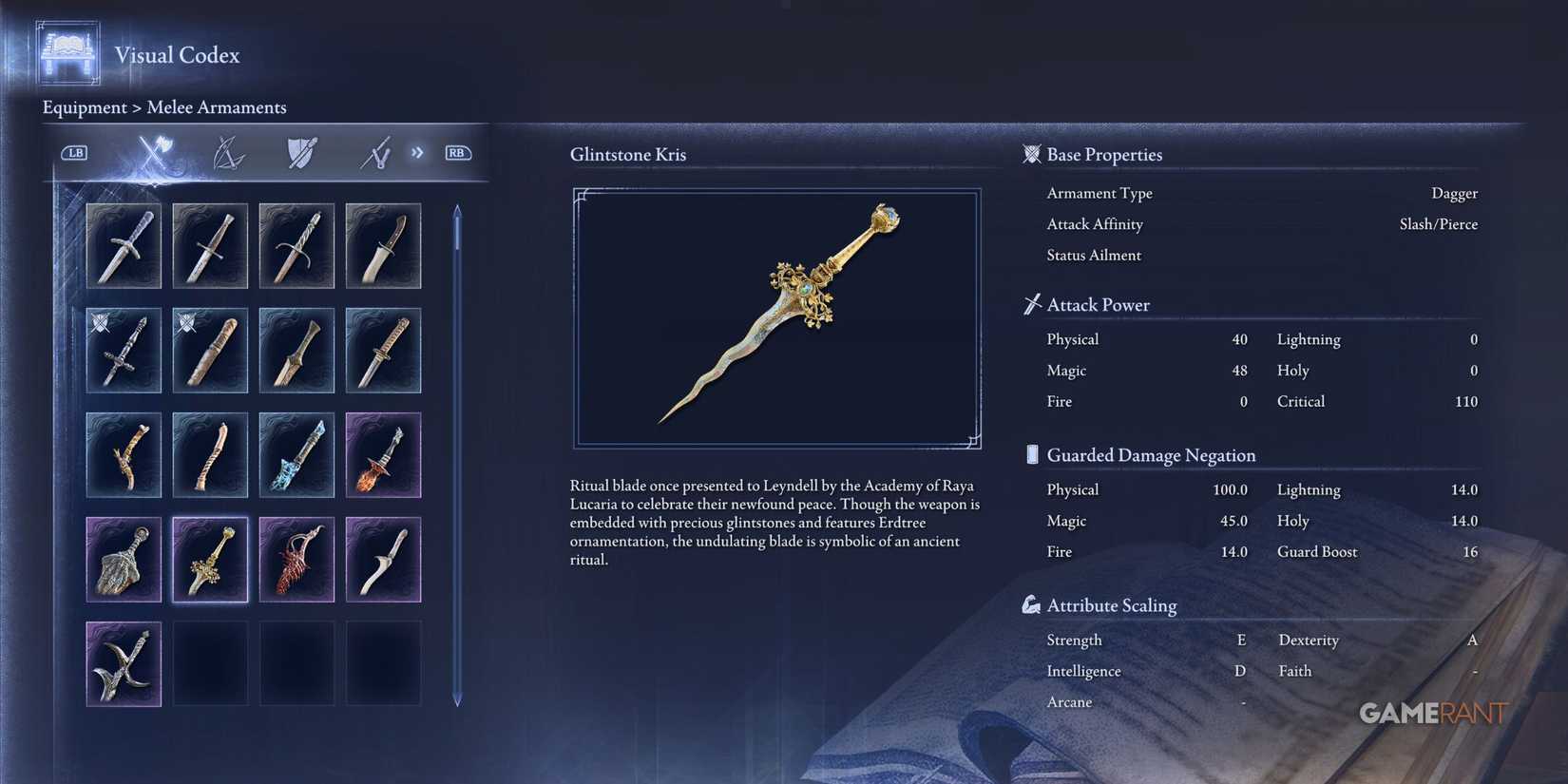 Glintstone Kris in Elden Ring Nightreign