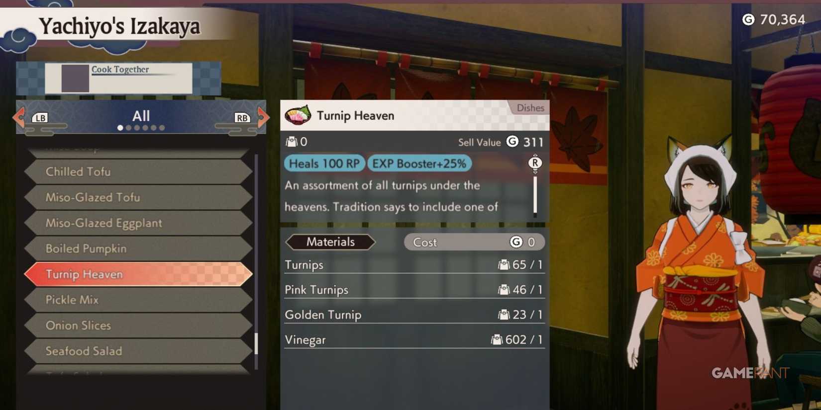 Turnip Heaven meal in Rune Factory: Guardians of Azuma