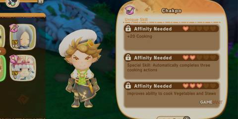 First page of Unique Skills for Chakpo in Fantasy Life I: The Girl Who Steals Time
