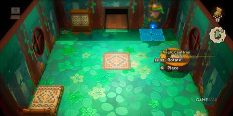 A player placing a cauldron in their house in Fantasy Life I: The Girl Who Steals Time