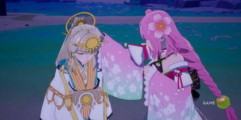 Ulalaka patting Kanata on the head in Rune Factory: Guardians of Azuma