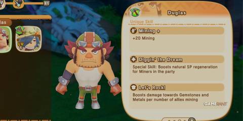 Duglas' first page of Unique skills in Fantasy Life I: The Girl Who Steals Time