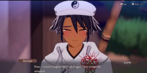 Ikaruga looking really happy in Rune Factory: Guardians of Azuma