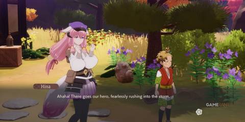 Hina saying there goes our hero in Rune Factory: Guardians of Azuma