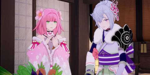 The player and Ulalaka cooking in Rune Factory: Guardians of Azuma