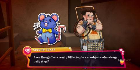 Vaughn with his rat plush in Date Everything