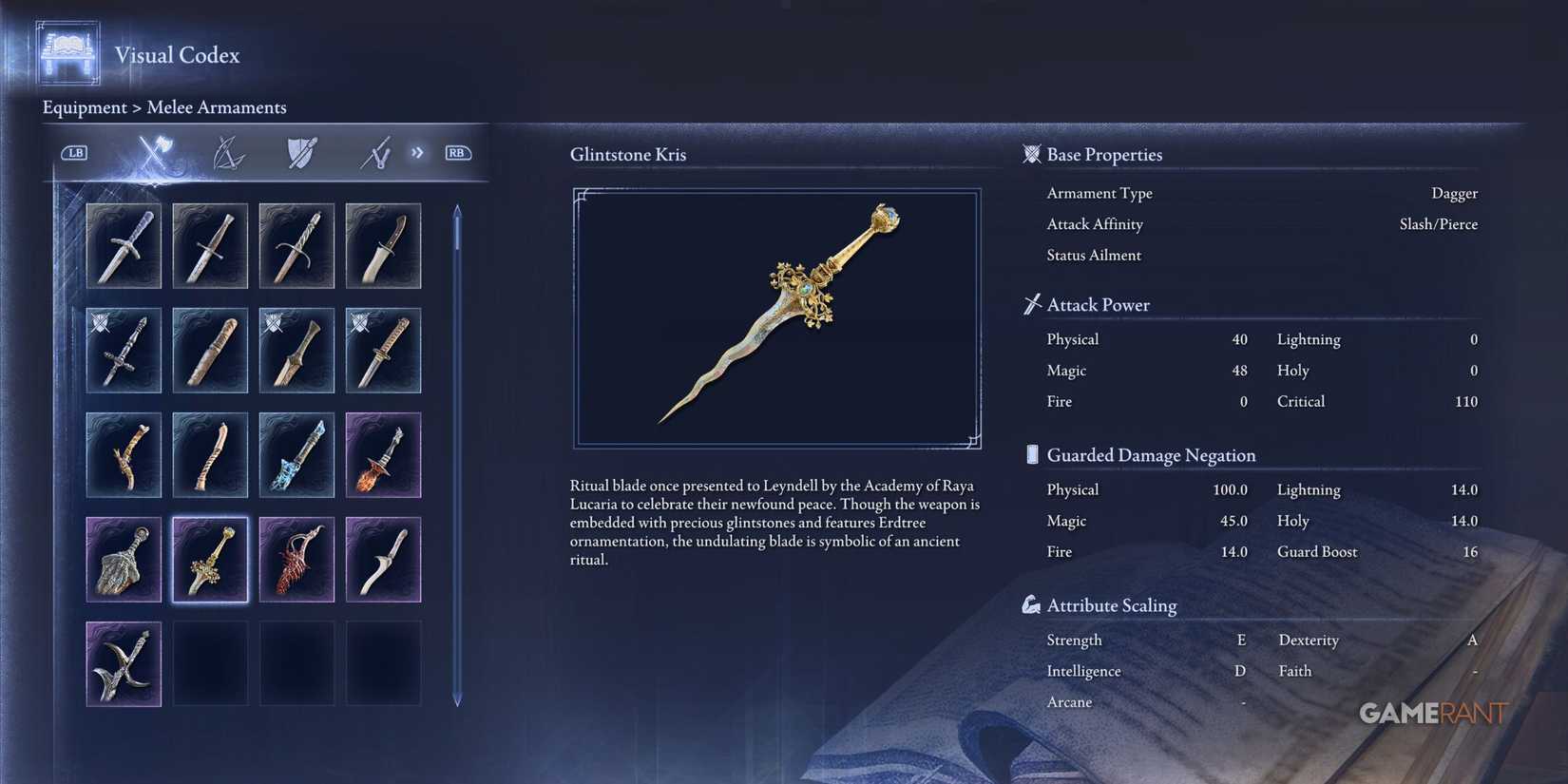 Glintstone Kris Dagger in Elden Ring Nightreign