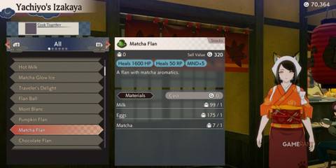 Matcha Flan in Rune Factory: Guardians of Azuma