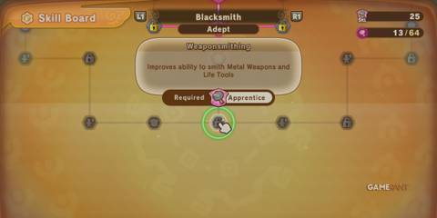 Weaponsmithing skill in Fantasy Life I: The Girl Who Steals Time