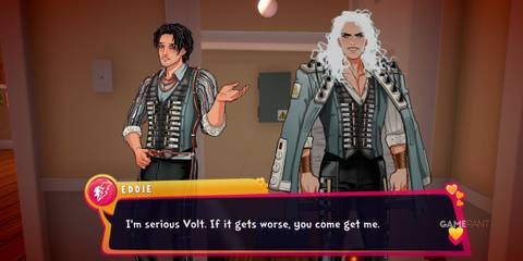 Eddie telling Volt to be careful in Date Everything