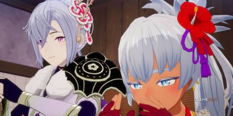 The player and Matsuri cooking in Rune Factory: Guardians of Azuma