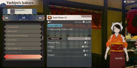 Sushi Platter (L) in Rune Factory: Guardians of Azuma