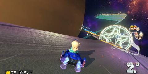 With planetary curves and moon-like terrain, Rainbow Road from Mario Kart 7 offers one of the most dynamic layouts