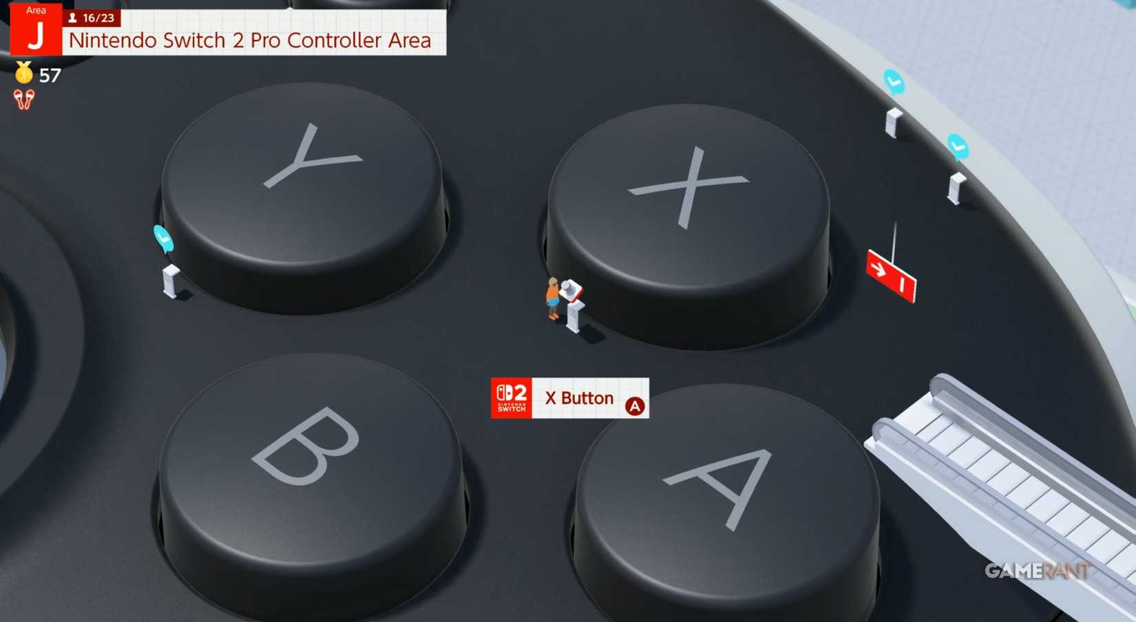 X Controller Button Switch Welcome Tour: Area J Stamps and Quiz Answers