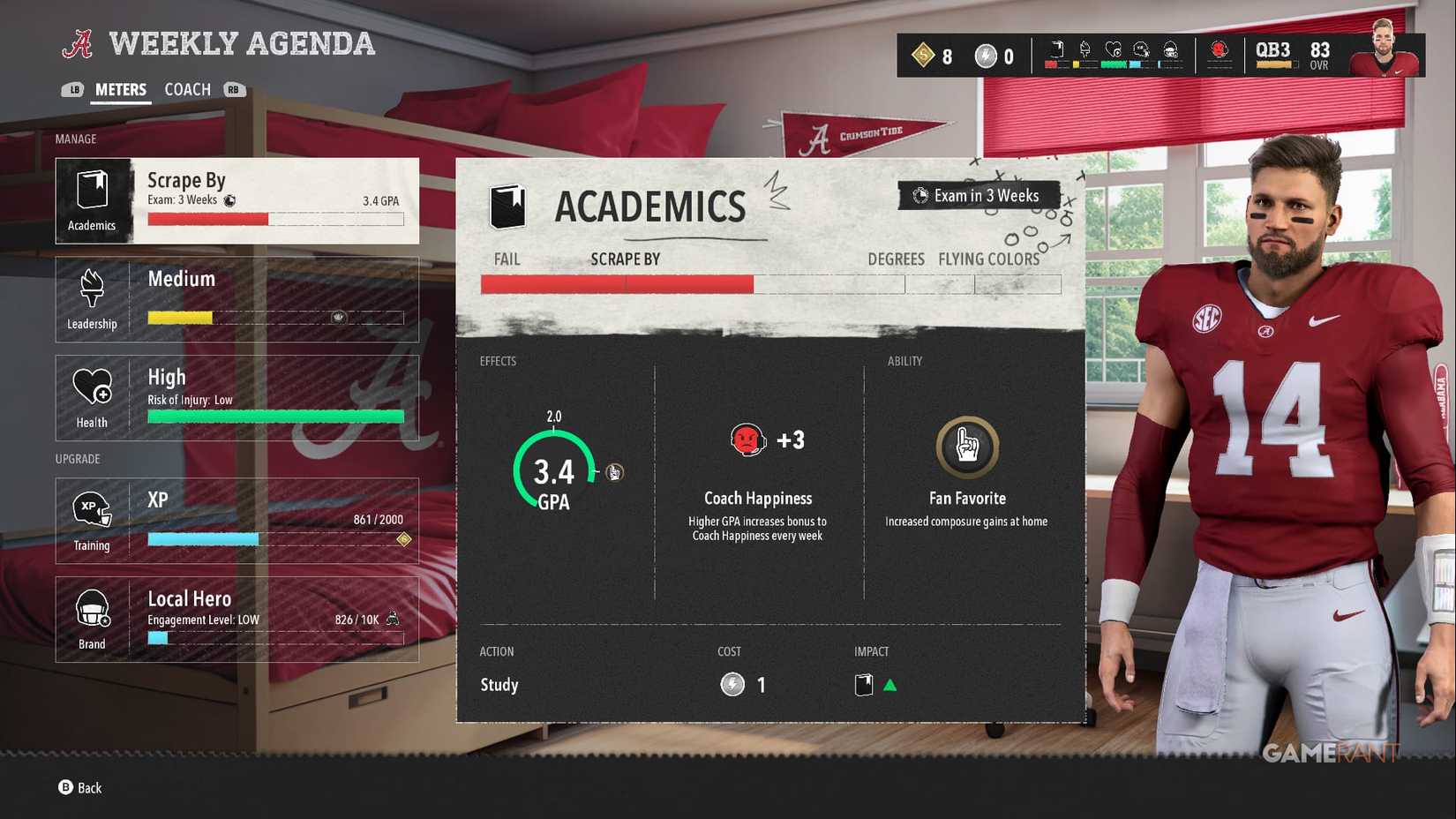 academic to increase coach happiness in college football 26