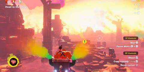 DK and Pauline fly through a canyon in Donkey Kong Bananza, offering co-op traversal beyond Super Mario Odyssey