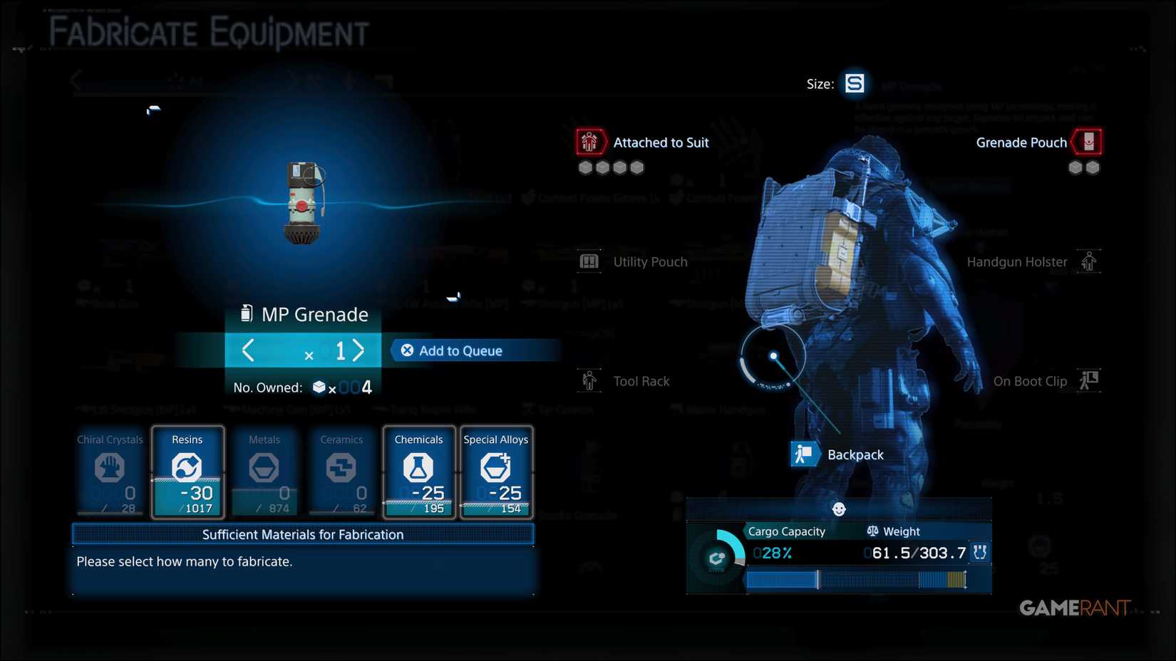 Fabrication Cost for Blood and MP Grenades in Death Stranding 2