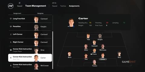 FC 25 Assignments for Set Pieces