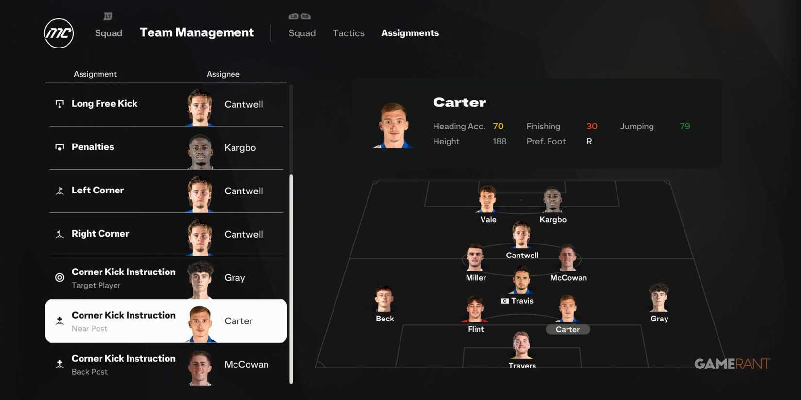 FC 25 Assignments for Set Pieces