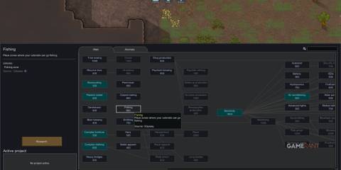 fishing reserch in rimworld odyssey