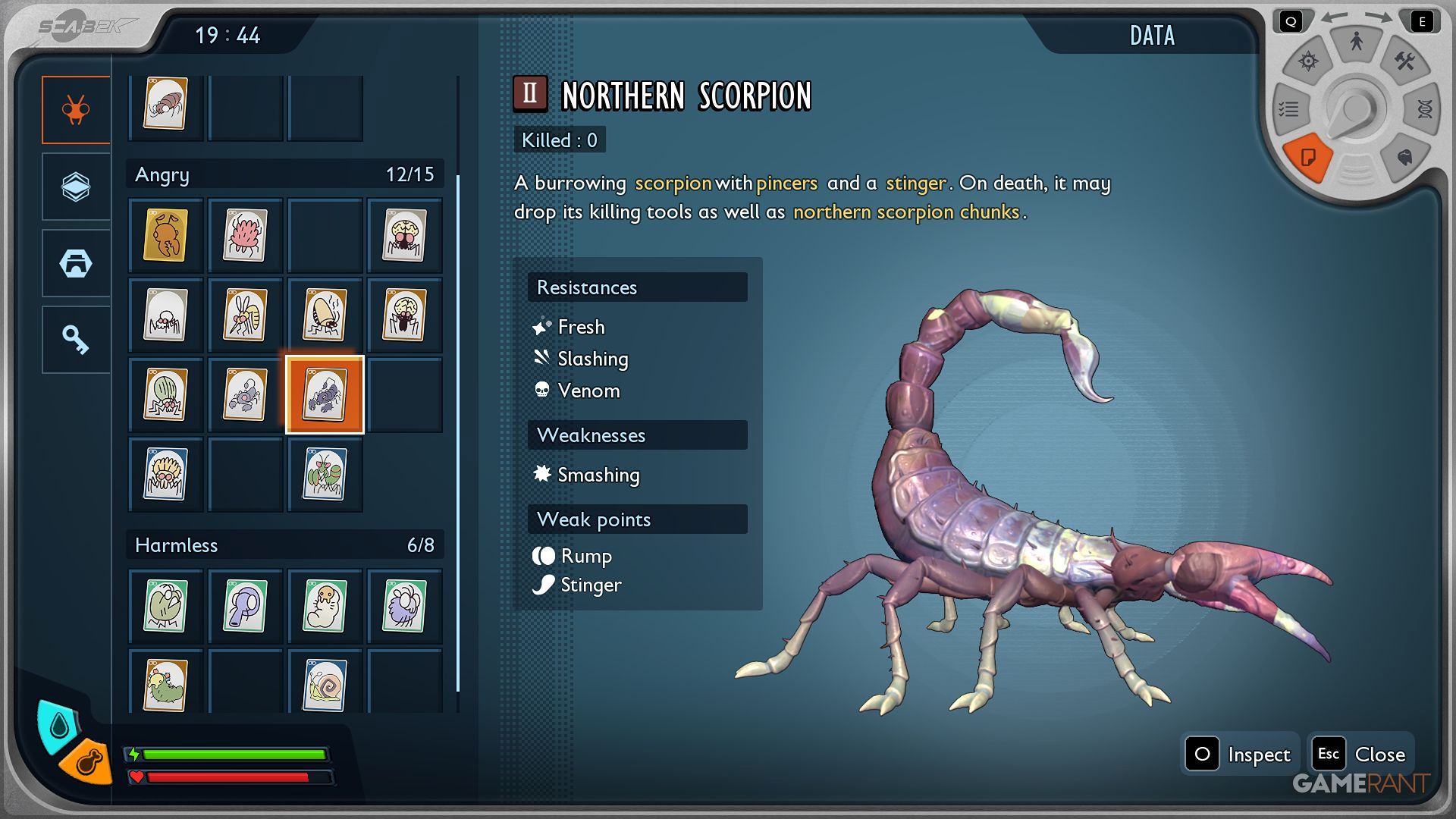 Grounded 2 - Creature Card - Northern Scorpion