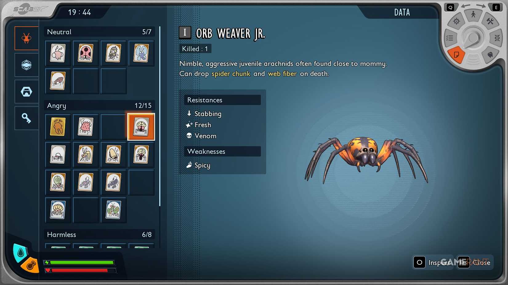 Grounded 2 - Creature Card - Orb Weaver Jr.