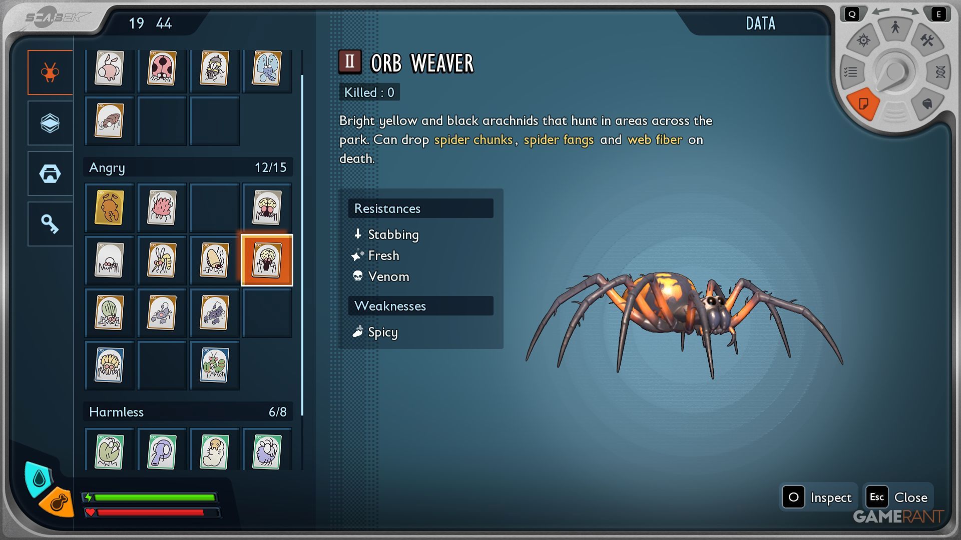 Grounded 2 - Creature Card - Orb Weaver