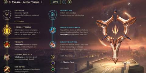 League of Legends - Yunara Runes Lethal Tempo