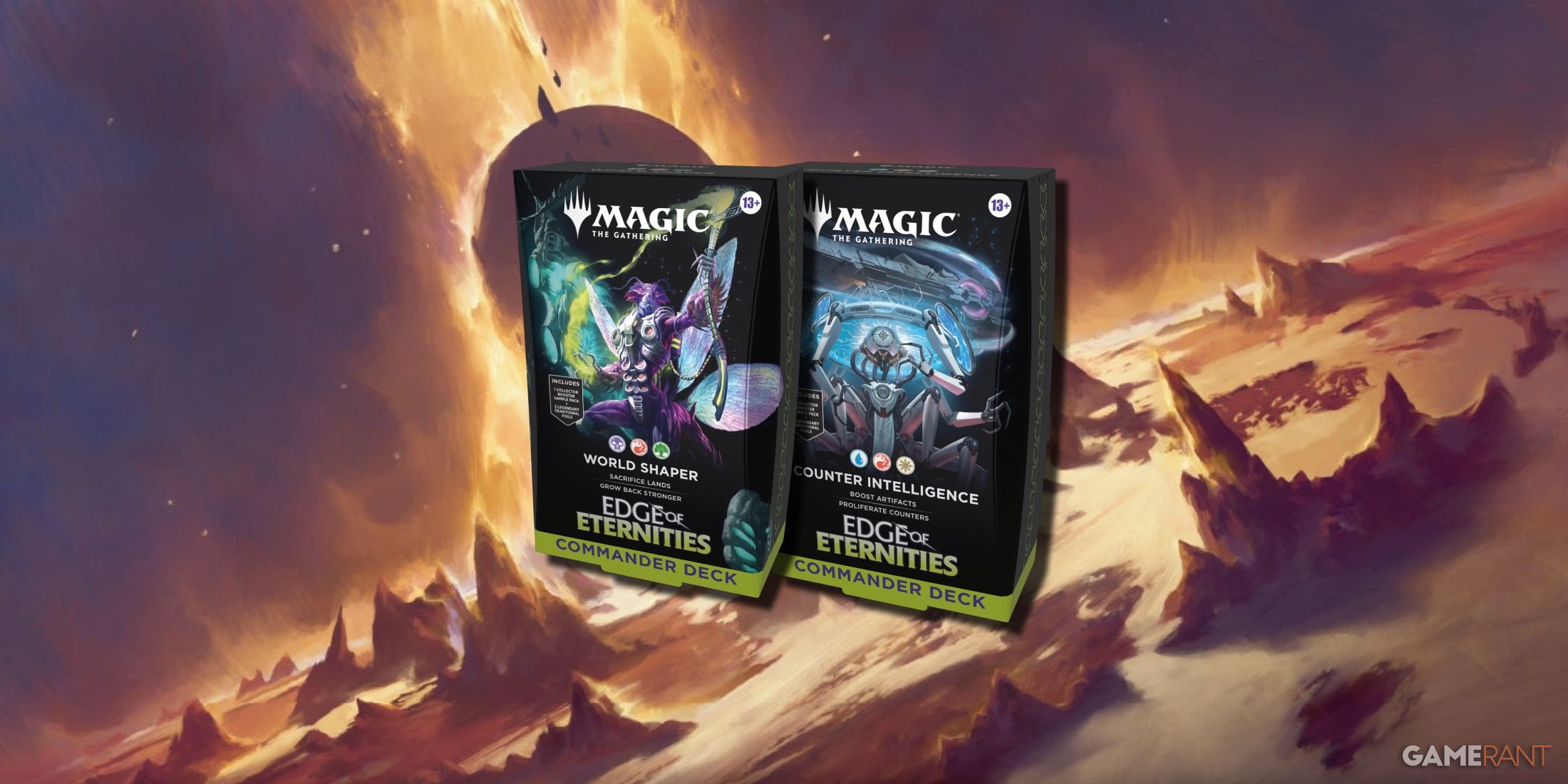 mtg-edge-of-eternities-commander-decks-magic-the-gathering-lists-all-cards-world-shaper-counter-intelligence-upgrades-zask-skittering-swarmlord-power-conduit-price-spike-surge-bad-why