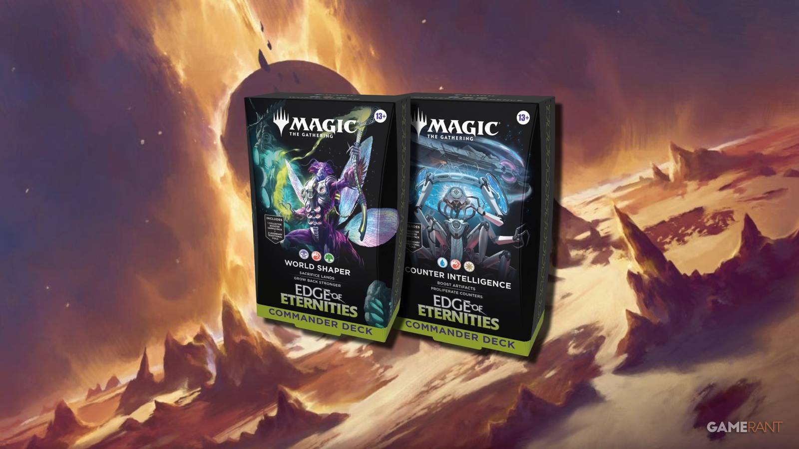 mtg-edge-of-eternities-commander-decks-magic-the-gathering-lists-all-cards-world-shaper-counter-intelligence-upgrades-zask-skittering-swarmlord-power-conduit-price-spike-surge-bad-why