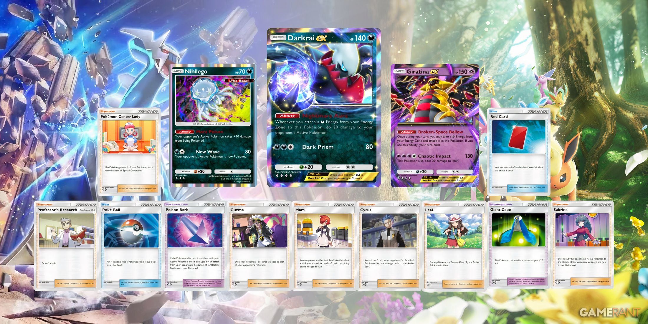 the darkrai ex nihilego deck in pokemon tcg pocket.