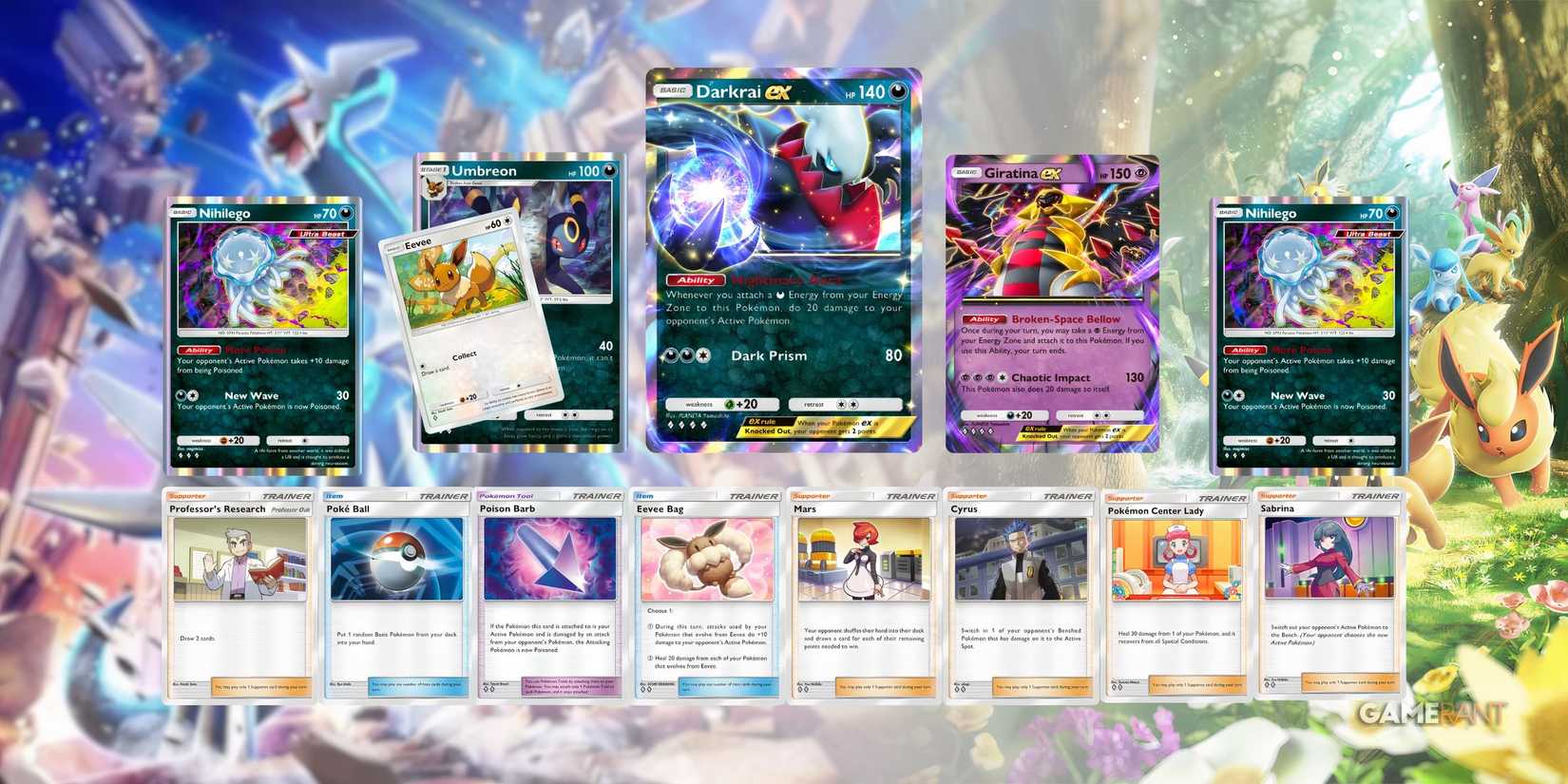 the darkrai ex umbreon darkness deck in pokemon tcg pocket.