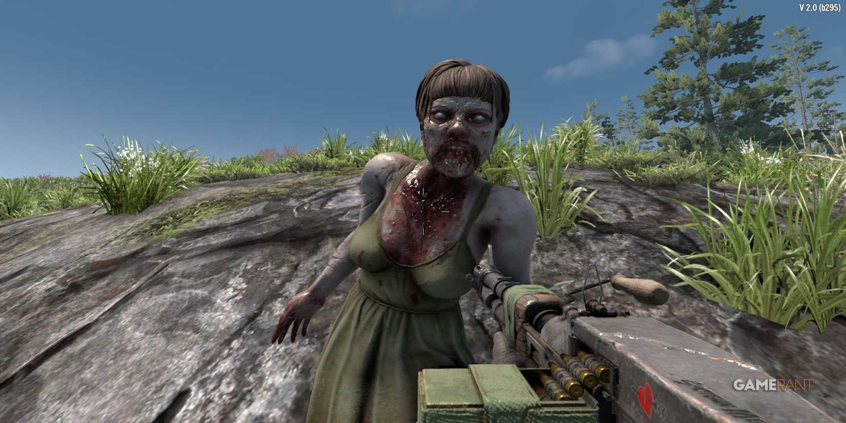 Shooting A Zombie With An M60