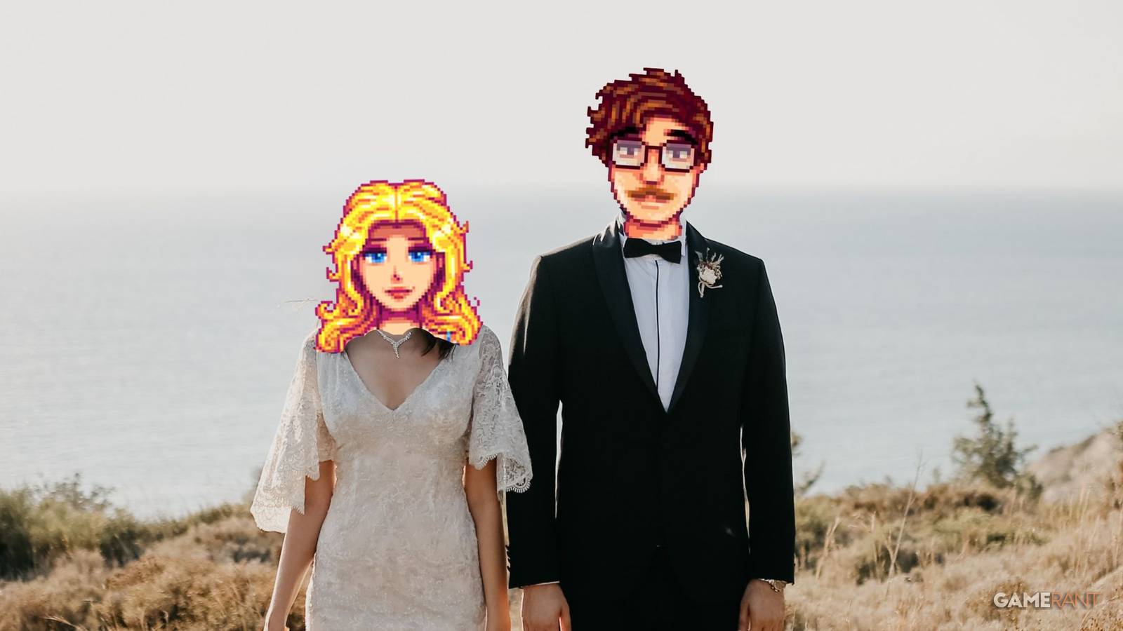stardew valley fans who look just like harvey and haley get married in real life.