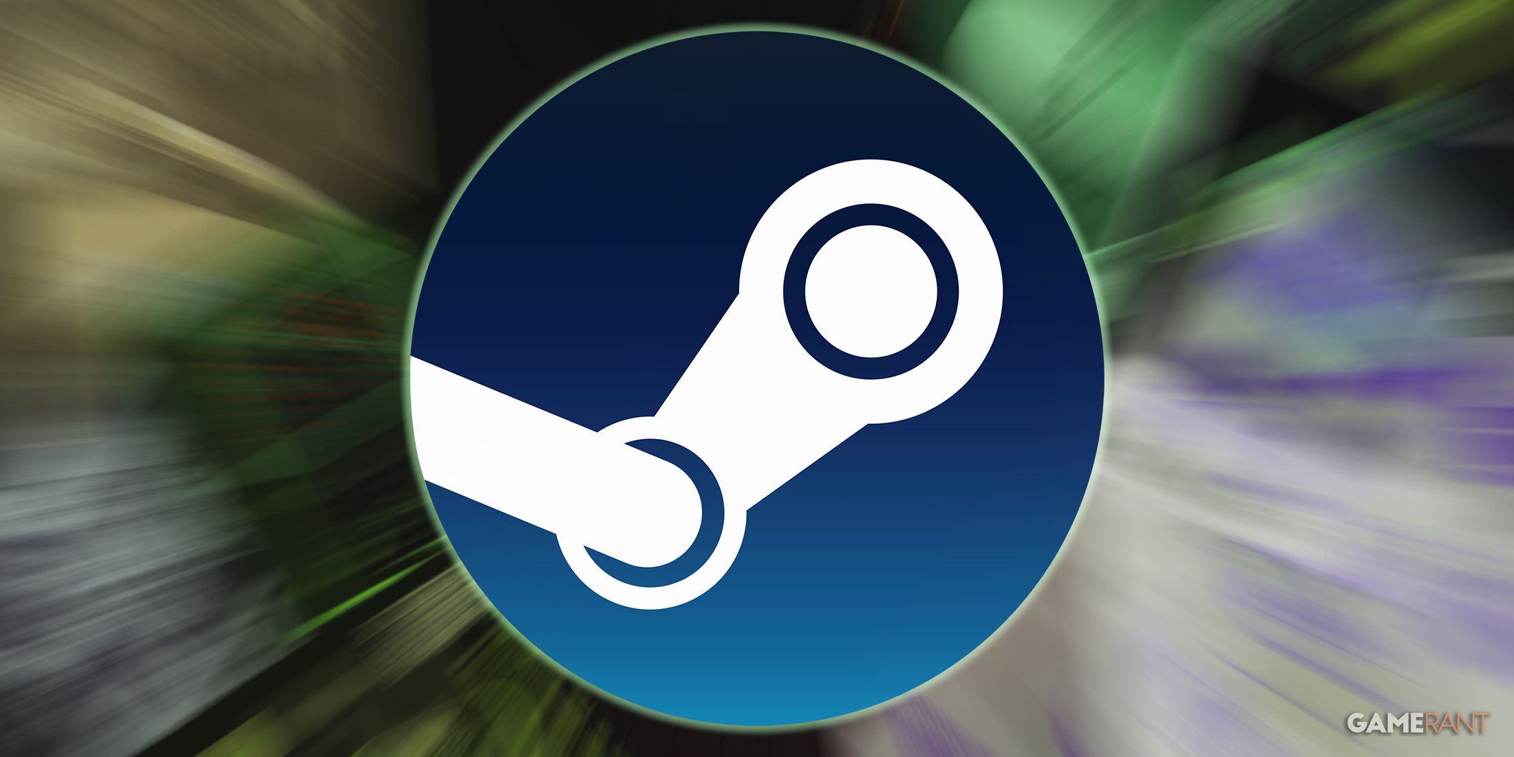 Steam logo over radial-blurred Haus Of Irndrous screenshot