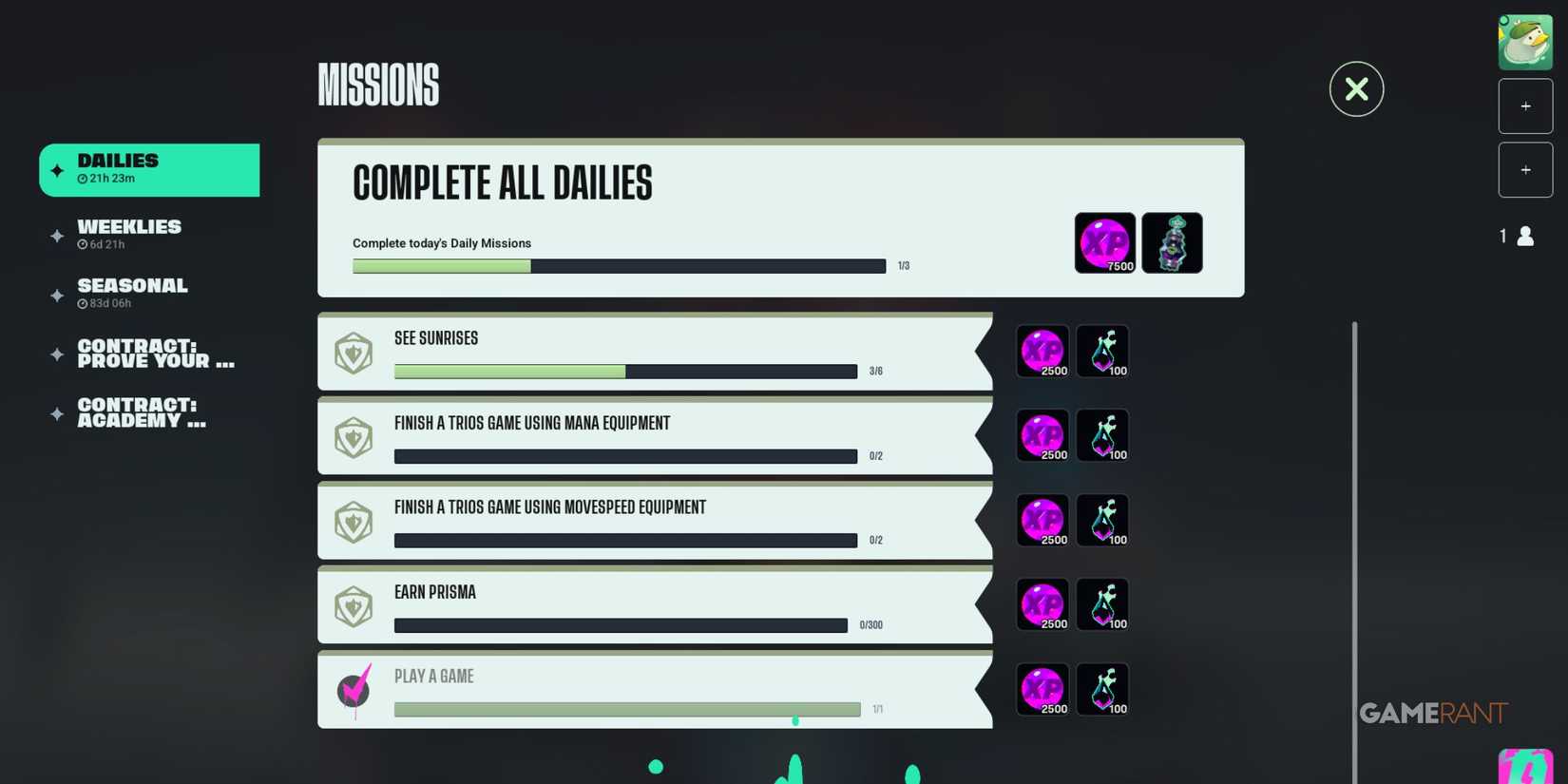 Supervive - Daily Missions For Prisma