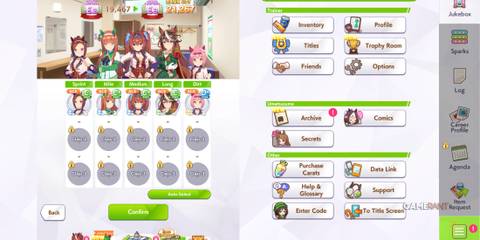 Team setup screen in Umamusume Pretty Derby shows players reaching Team Rank E3 with 21,267 total points